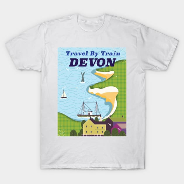 Travel By Train Devon T-Shirt by nickemporium1